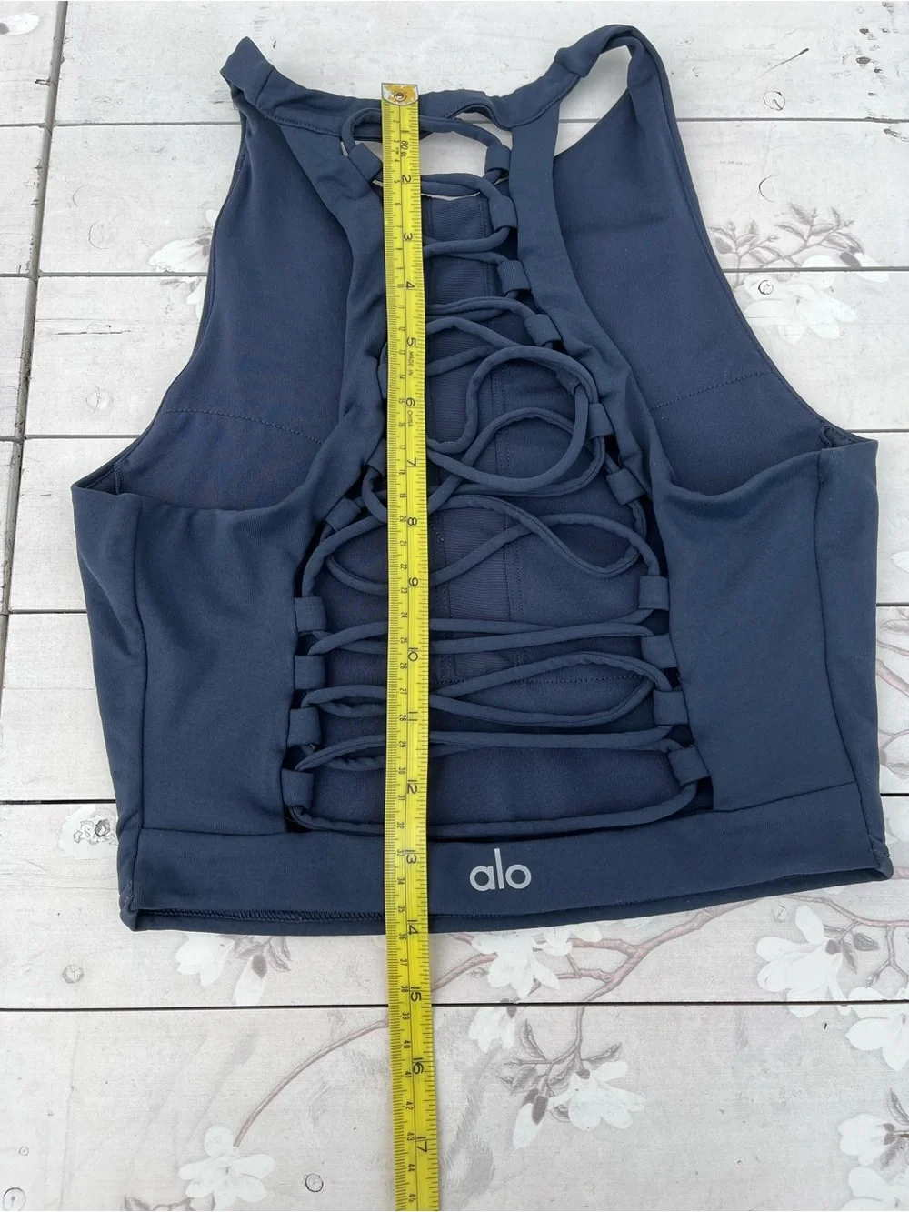 ALO Yoga Charcoal Gray Drawstring Waist Top